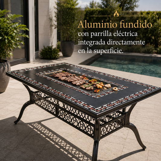 Brasas coreanas — Mesa BBQ con Parrilla eléctrica de aluminio