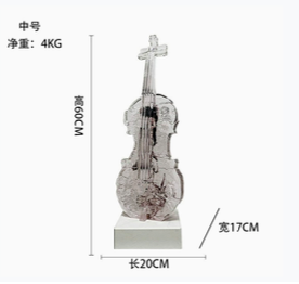 Infinita resonancia — Violín Escultórico de alta gama en Cristal Helado