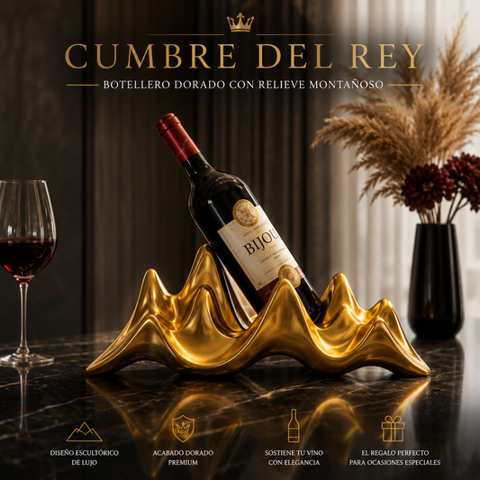 Cumbre del rey — Botellero Dorado con Relieve Montañoso
