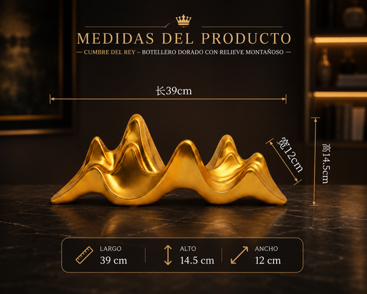 Cumbre del rey — Botellero Dorado con Relieve Montañoso