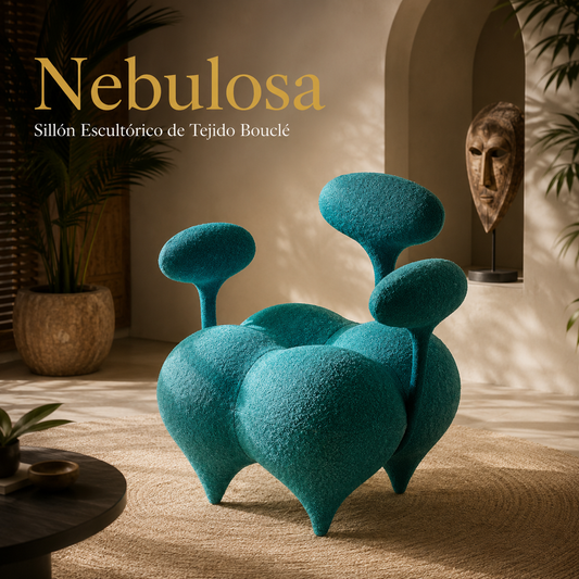 Nebulosa — Sillón Escultórico de Tejido Bouclé