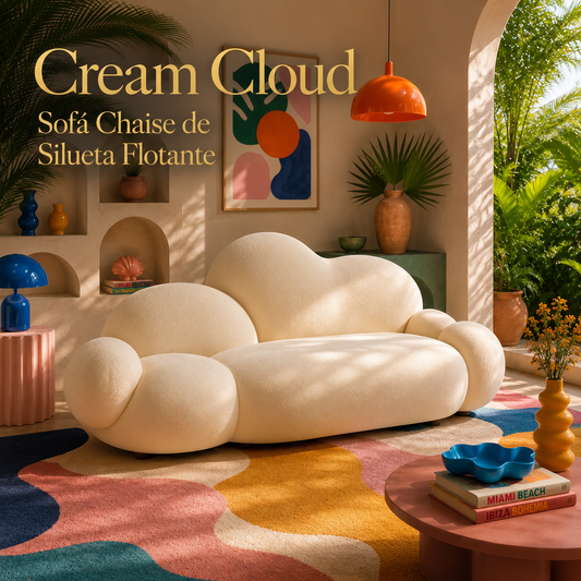 Cream Cloud — Sofá Chaise de Silueta Flotante