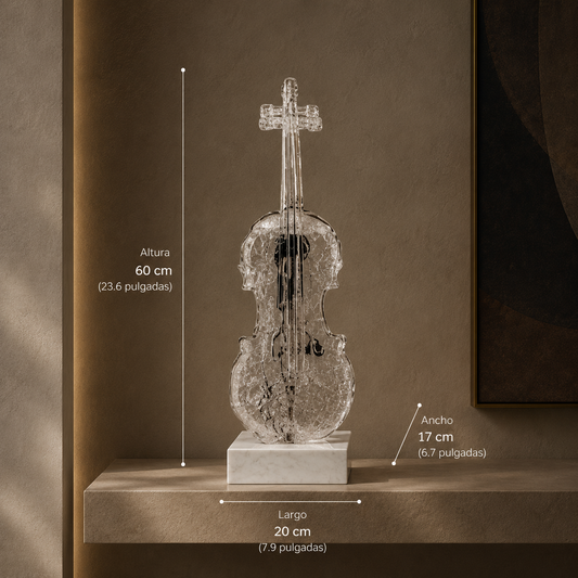 Infinita resonancia — Violín Escultórico de alta gama en Cristal Helado
