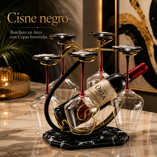 Cisne negro — Botellero en Arco con Copas Invertidas