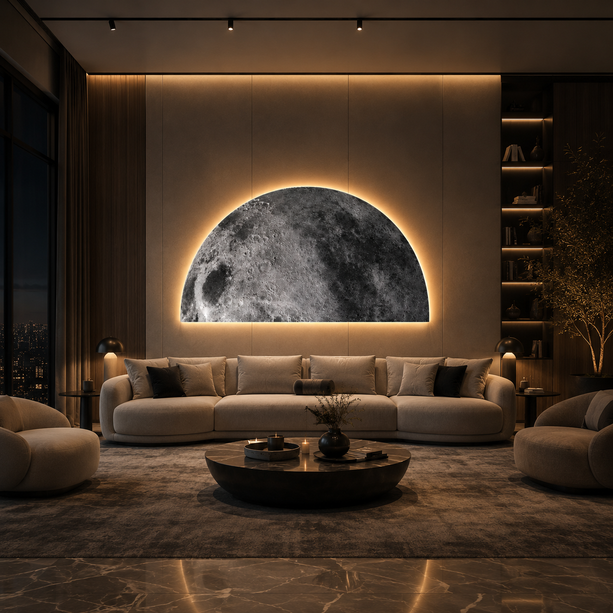Media Luna — Aplique Decorativo LED Semicircular