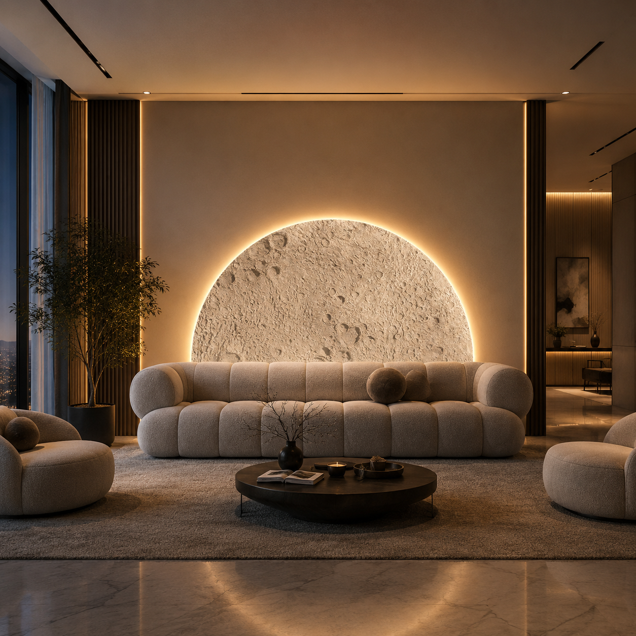 Media Luna — Aplique Decorativo LED Semicircular