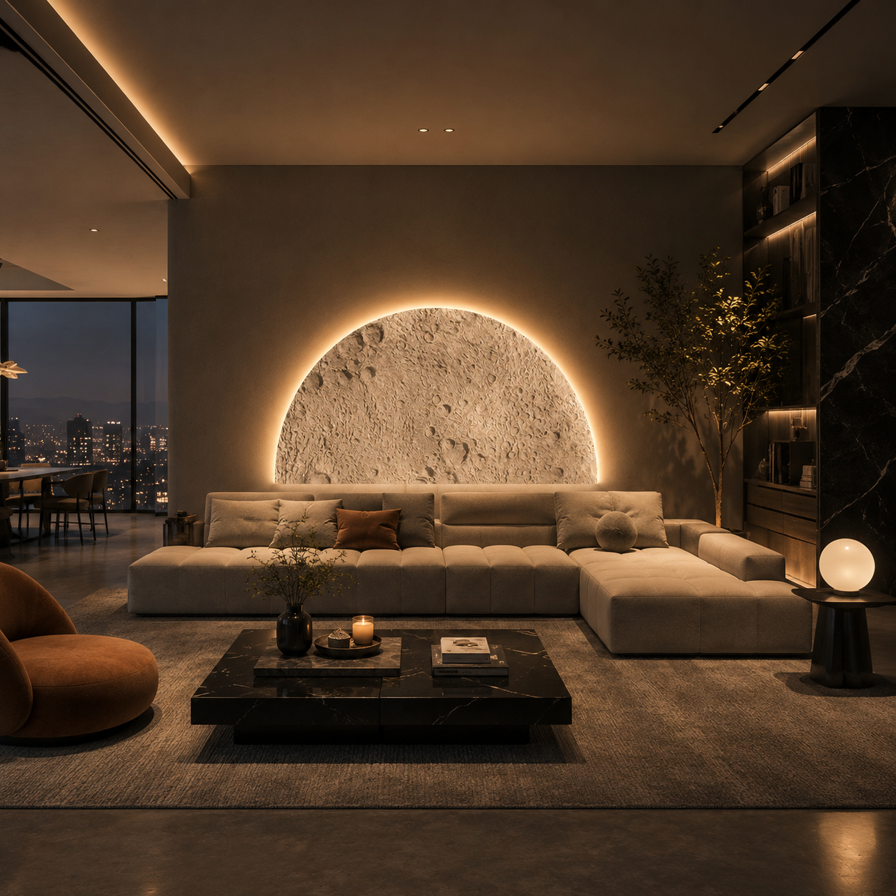 Media Luna — Aplique Decorativo LED Semicircular