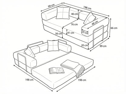 French Teddy - Sofa cama de 2 cuerpos